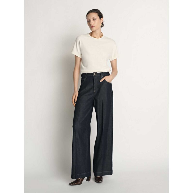 Veronika Maine Cotton Cashmere Knit Tee image number 3